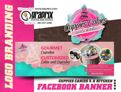 Cuppies Cakies Logo branding Facebook Banner branding design graphicdesign illustration illustrator logo logodesigner logodesigns photoshop vector