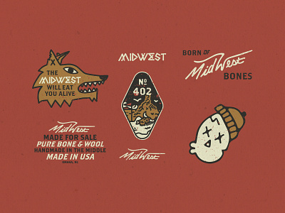 The Great Midwest art badge badgedesign brand brand identity branding design handmadetype illustration midwest midwest type midwestern nebraska omaha skull tag type typogaphy vintage