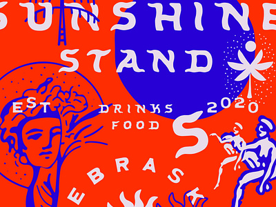 Sunshine Stand art brand identity hand drawn handmadetype illustration logo