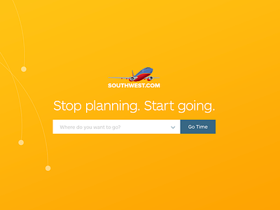 Southwest Airlines airline blue form navigation sign up site redesign travel ui ux web design website yellow