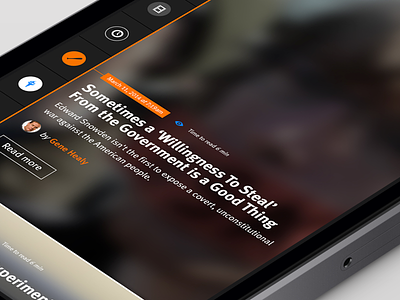 Reason Dribbble02 app article blur icons iphone layout mobile politics reader rss ui