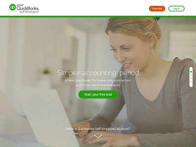 QuickBooks Self Employed Home Page Concept home page landing page marketing page web design website