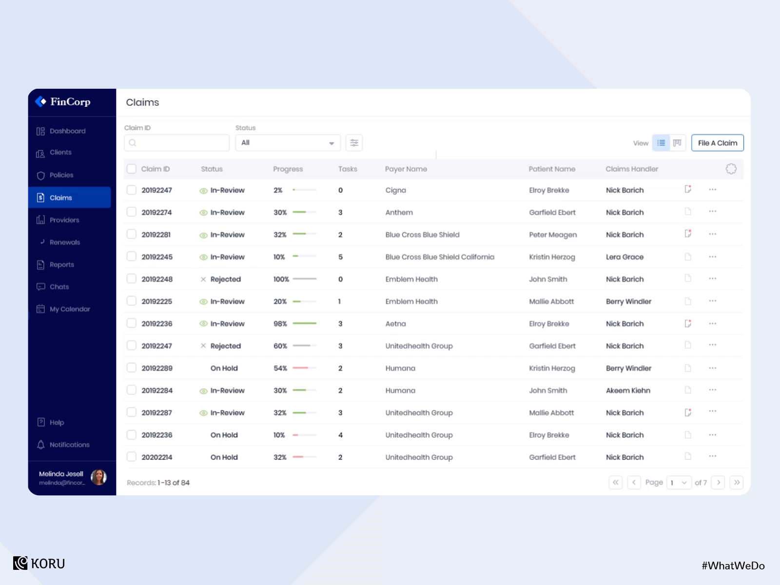 User Interaction for Insurance Claim Management System by Koru UX ...