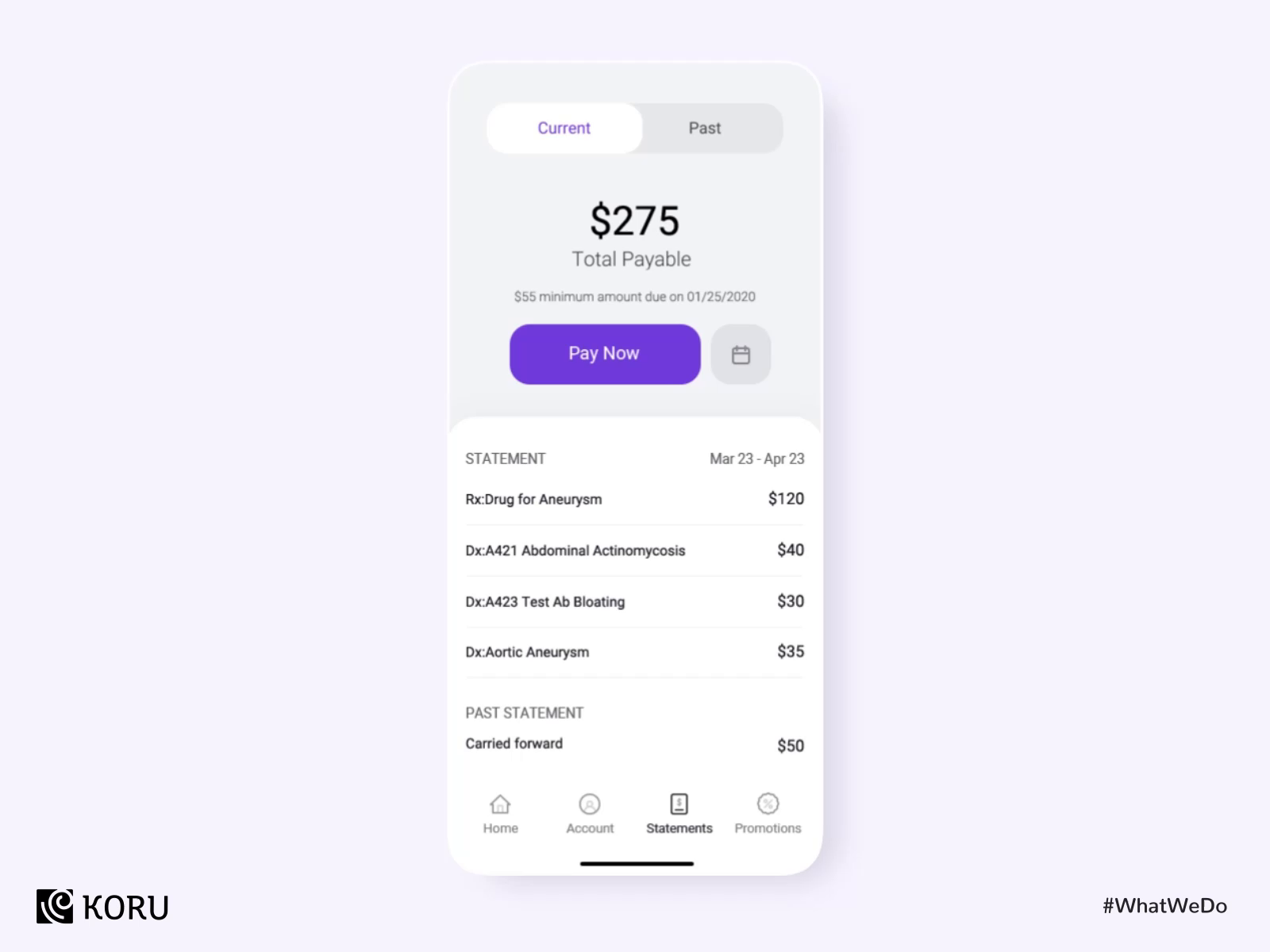 Managing Payments in a Patient Portal by Koru UX Design on Dribbble