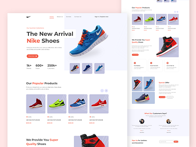 Landing Page Design for Shoes Store branding full page ui heroheader home page homepage landing page landing page design ui uxui