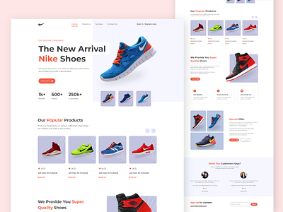 Landing Page Design for Shoes Store