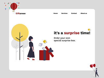 Gift box website box design gift giftbox gifts surprise ui ux webdesign website