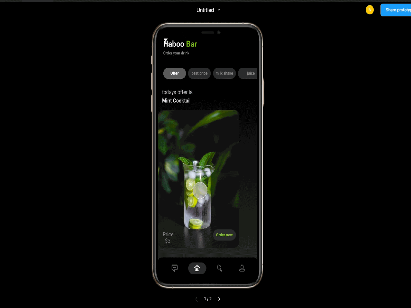 bar app design