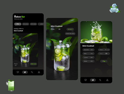 bar app app design applicaiton application design bar bar app cooktail juice online ui ux