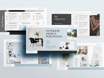 Interior Design Portfolio PowerPoint Template annual branding design graphic design powerpoint presentation template