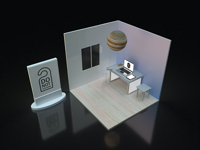 Work from home 3d peace privacy solitary