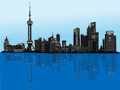 shangaiskyline china illustrator shangai skyline