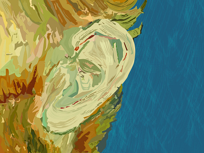 Van Gogh artist beard blue chennai design ear illustration netherland vangogh vincent van gogh