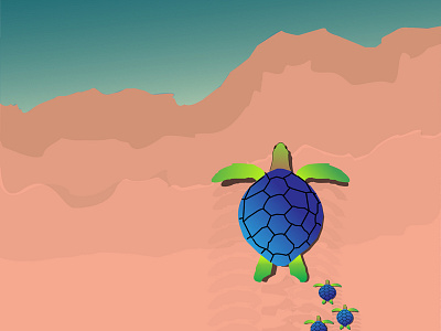 Sea Turtle chennai design follower illustration sand sea seashore turtle waves