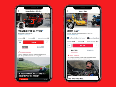 Cover Image Animation animation app cars cover image drivetribe header interaction mobile motion profile redesign slide animation ui ux