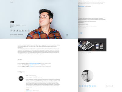 eodsgn.com resume page clean minimal portfolio profile resume template ui web white work