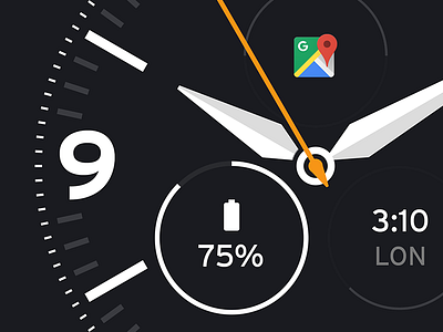 Go android android wear clock close up flat google material design time ui watch watch face wearable