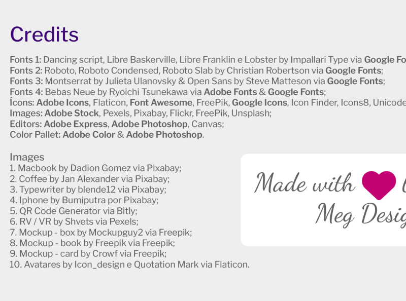 Credits by MargareteSM on Dribbble