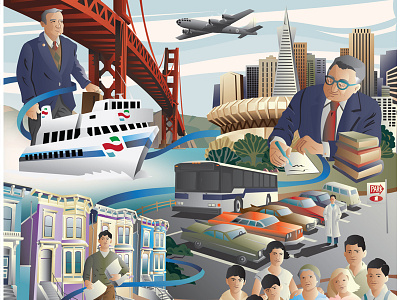 Poster Small illustration poster san francisco vector design