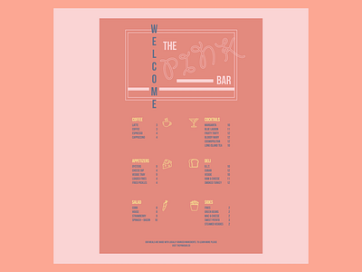 The Pink Bar Menu Design bar coffee menu menu menu design print design