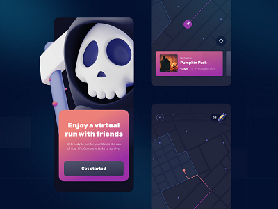 Halloween virtual run mobile app
