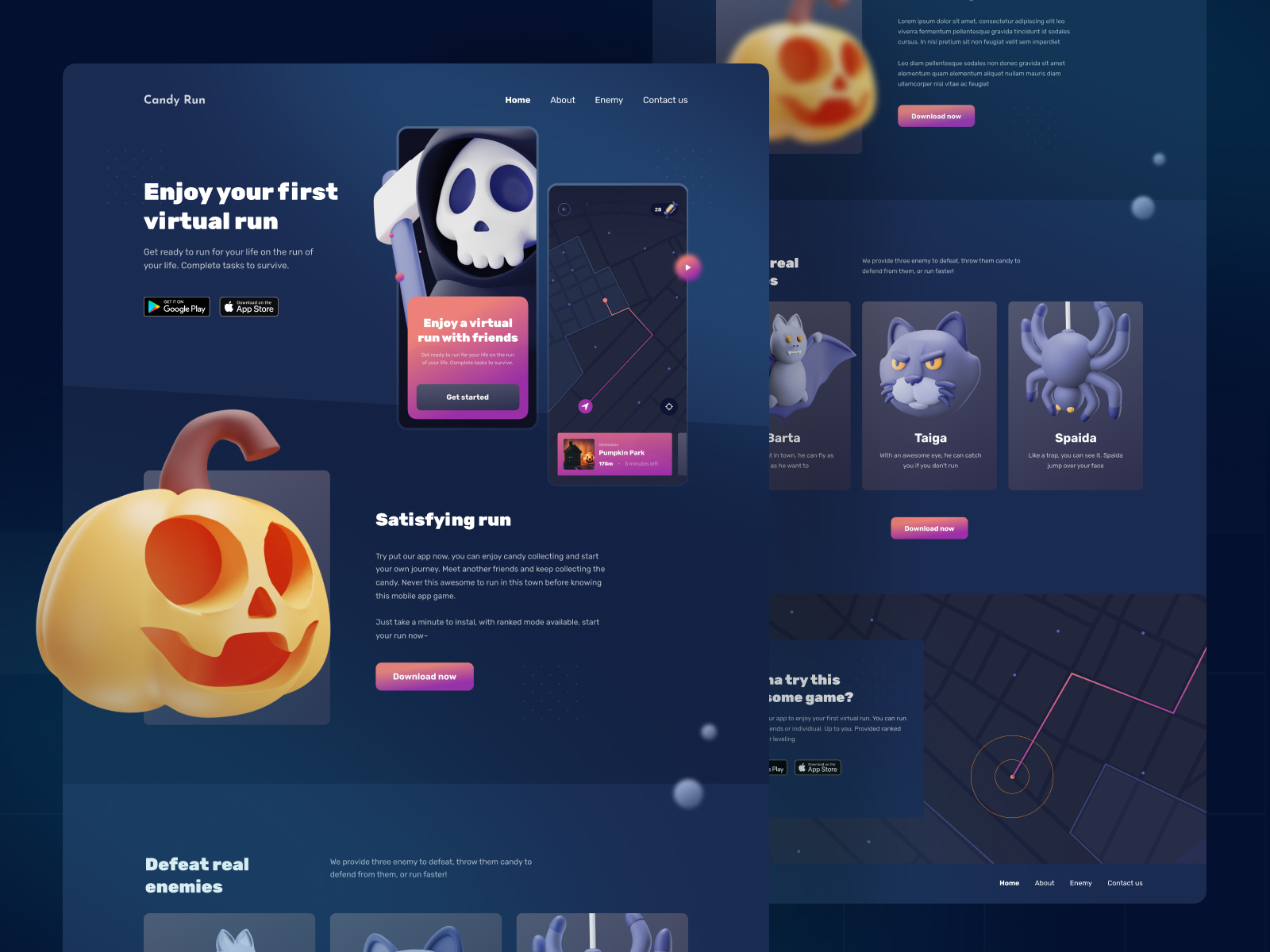 Halloween virtual run landing page 🎃 by Faris Muhtadi 🧙🏻‍♂️ for Design