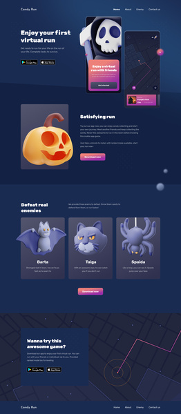 Halloween virtual run landing page 🎃 by Faris Muhtadi 🧙🏻‍♂️ for Design