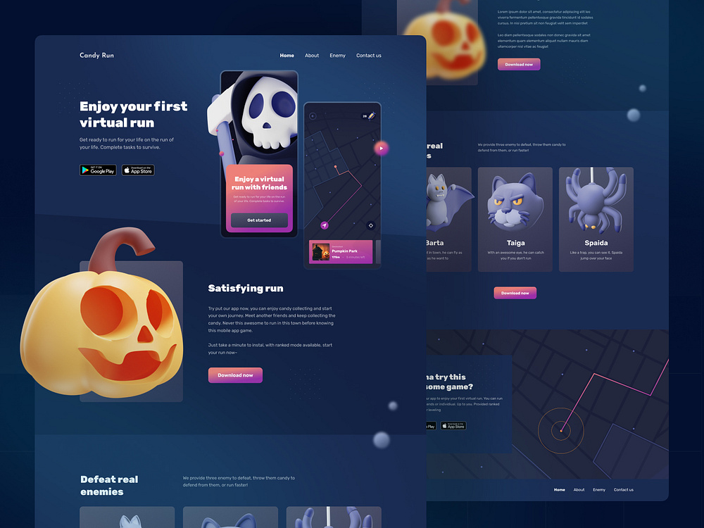 Halloween virtual run landing page 🎃 by Faris Muhtadi 🧙🏻‍♂️ for Design