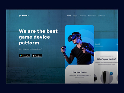 Game consoles landing page 🎮 clean colorful console cool dark mode device game glow glow in the dark hero hero section landing landing page sport ui ux virtual reality vr web website