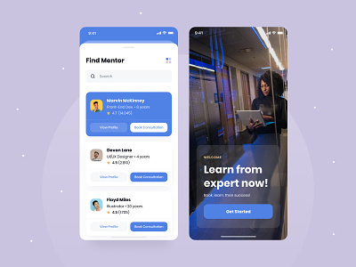 Mentor Finder 🕵️‍♂️ app colorful consultation course cute expert front end learning mentor mentoring mobile mobile app school shadowing smooth sweet color technology ui uiux ux