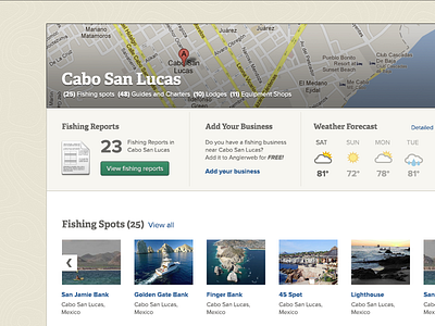 Cabo Wabo destination fish fishing forecast icons locations map patterns textures weather