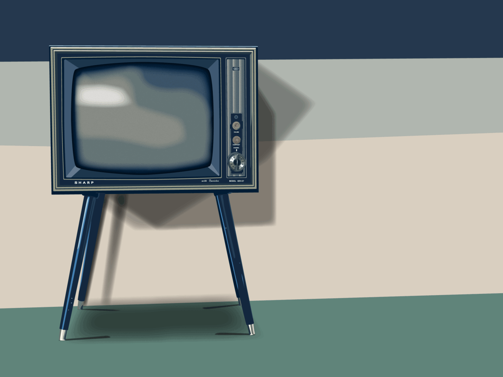 Old TV - Illustration creative design graphic design graphicdesign illustration old old tv television tv vector vintage