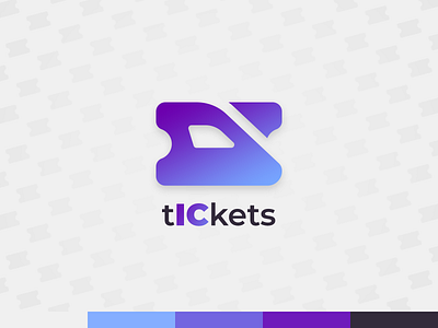 tICkets - logo concept branding clean color colors flat gradient gradients icon logo vector