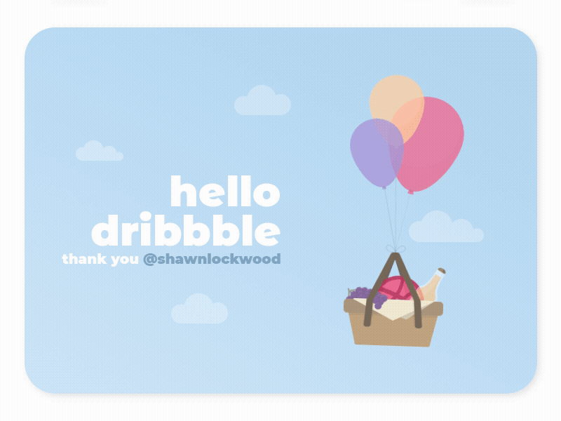 Hello Dribbble! animation debut flat hellodribbble