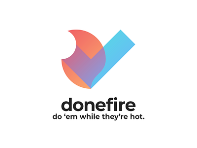 donefire - a concept clean design flat logo to do todo