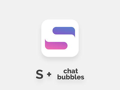 s + chat bubbles logo branding clean flat gradient logo typography vector