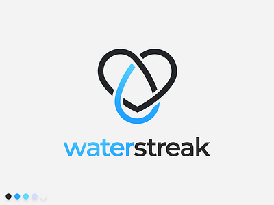 waterstreak - hydration assistant app logo branding clean color colors design flat gradient gradients icon logo vector