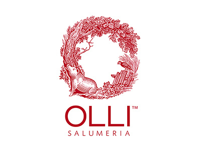 Olli Logo branding logo olli salumeria pig roger xavier scratchboard woodcut