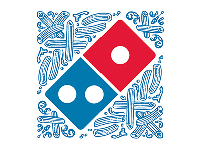 Dominos Pasta Logo branding woodcut pasta roger xavier dominos pizza scratchboard logo
