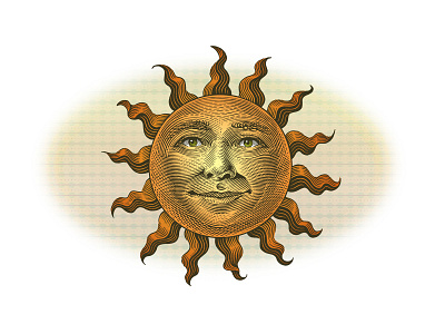 Sunface roger xavier scratchboard sun sun face woodcut
