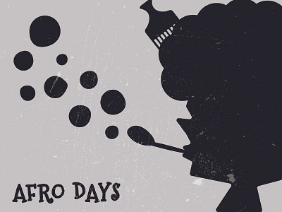 Afro Days afro bubble comb design flat illustration monochromatic nostalgic vector