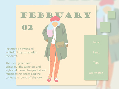 Hello February colorful fashion fashion website fashionblog february girl illustration logo outfit pastel ui website