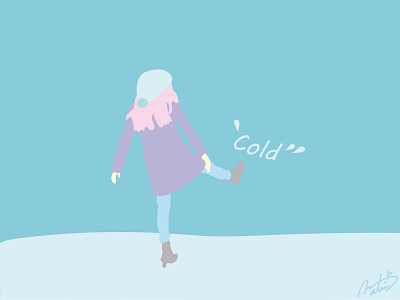 Cold 2019 art blue cold colorful design fashion art flat illustration minimal design pastel color simple design vector winter