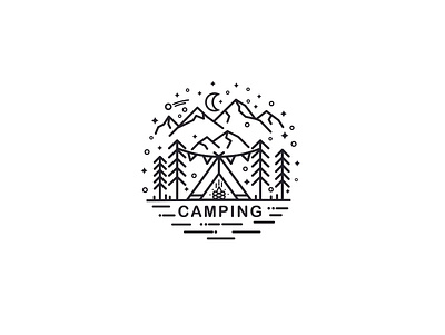 CAMPING camping illustration lineart logo simple simplelogo sticker