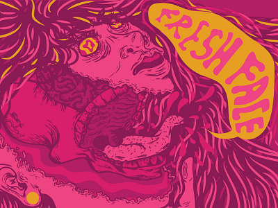 Fresh Face design fresh hair illustration pink psychedelic psychedelic art skull