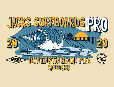 Jacks Pro Surf Contest 2020 T-shirt action sports branding design illustration illustrator logo surf t shirt typography vector