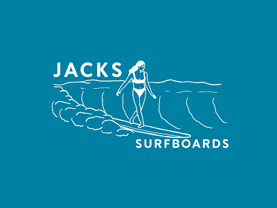 Jack's Surfboards T-shirt Graphic action sports apparel branding design hand drawn identity illustration illustrator sketch surf type typography vector