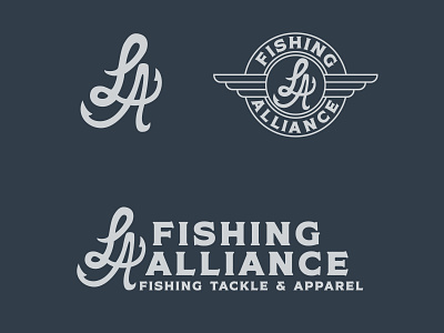 LA Fishing Alliance Logos branding california clothing design fishing fishing t shirt hand drawn identity illustration lettering logo t shirt type typography vector