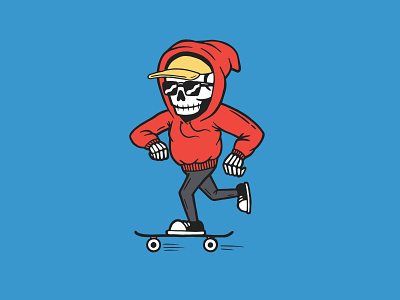 Skeleton Skater Dude action sports adobe illustrator apparel design california design hand drawn illustration illustrator skateboard vector