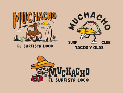 T-shirt Graphics - Muchacho apparel apparel design apparel graphics branding california design hand drawn identity illustration illustrator surf vector